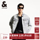 杰克·瓊斯（JACK&JONES）男裝25年淺色牛仔外套男潮流寬松短款牛仔夾克100%純棉春秋外套 牛仔藍C42 常規 牛仔藍C42 S