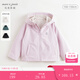 馬克珍妮男女童三防連帽軟殼衣外套兒童風(fēng)衣夾克2025春秋裝241139 蘇梅粉-三防外套-秋冬加絨款 【241139】 100 建議身高91-100
