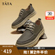 他她（TATA）牛皮厚底復古休閑板鞋男美式工裝鞋商務(wù)皮鞋PYE01CM3 卡其色 43