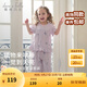 戴維貝拉（DAVE＆BELLA）【庫(kù)洛米聯(lián)名】女童家居服套裝2025夏裝新款抗菌兒童睡衣寶寶衣服 紫色【現(xiàn)貨】 120 cm（建議身高110-120cm）