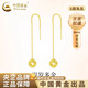 中國黃金（CHINA GOLD）18K金碎碎冰錢(qián)幣耳線(xiàn)女新款有錢(qián)必生日禮物送女友老婆教師節禮物18K金碎碎冰錢(qián)幣耳線(xiàn)【一對】 約0.4g