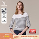 哈吉斯（HAZZYS）女裝 秋款T恤經(jīng)典條紋休閑長袖T恤ABTSE0BCF05 白色WT L (165/88A 40)