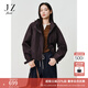 玖姿（JUZUI）戶外工裝機能風連帽外套女2025秋季新款JTFQ40501 深紫 L