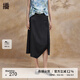 播不對稱(chēng)開(kāi)叉半身裙女商場(chǎng)同款2024夏法式復古高腰長(cháng)裙BDR2BD1132 K40玄黑 M