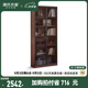 源氏木語實木書柜簡約現(xiàn)代書房家具橡木置物柜客廳帶玻璃門展示柜 胡桃色0.85m雙門金屬門(新隔板)
