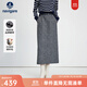 Navigare意大利小帆船女士半身裙2025秋季新款休閑簡(jiǎn)約A字裙百搭時(shí)尚裙子 煙草灰 M