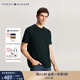 TOMMY HILFIGER夏季男裝休閑通勤簡約舒適純色內(nèi)搭打底衫圓領(lǐng)短袖T恤35243 墨綠色0GY M （推薦：135-150斤）