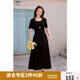 獨(dú)束大碼女裝【束型系列】方領(lǐng)針織修身連衣裙2025夏新款拼接裙子 黑色 2XL （尺碼：4）