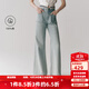 艾諾絲雅詩【商場同款】2025夏季新品100%棉丹寧闊腿牛仔褲長褲女40413299 牛仔蘭 M