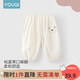 優(yōu)奇寶寶防蚊褲純棉紗布夏季薄款男兒童女燈籠褲嬰兒衣服褲子童大pp褲 【印花】小熊杏 100