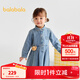 巴拉巴拉【商場(chǎng)同款】童裝寶寶連衣裙女童牛仔裙2025秋新款A字裙 牛仔淺藍88101 110
