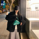 DXOT韓系2025新款黑色小香風(fēng)環(huán)保保暖女春季小個(gè)子大衣短款感毛毛外套 黑色加棉加厚 L (110-125斤)