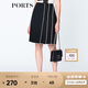 PORTS寶姿  新品商場同款女裝百搭撞色壓褶半身裙LN8S008KWB008 黑色 XS (2)