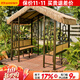 莫 家（MO JIA）莫家戶(hù)外涼亭庭院別墅實(shí)木花園農家樂(lè )小木屋景觀(guān)民宿四角茅草亭子 茅草涼亭