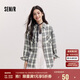 森馬（Semir）[商場(chǎng)同款]長(zhǎng)袖襯衫女中長(zhǎng)款oversize春2025格紋上衣101125105007