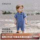 babylove嬰兒短袖連體衣夏季薄款衣服寶寶運(yùn)動(dòng)哈衣爬服polo襯衫外出服夏裝