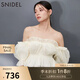 SNIDEL2025春夏新品甜美一字肩泡泡袖荷葉邊襯衫上衣SWFB251168 象牙白 均碼 (F)