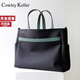 Cowley Keller包包女包2025新款女士手提包托特包休閑電腦包送老婆女友節日禮物 黑配綠 37*11*29cm 14英寸電腦