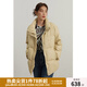 獨束大碼女裝胖mm可翻折領(lǐng)pu皮面羽絨服女冬季新款保暖外套22DS4162 奶茶色 M