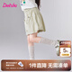 笛莎（DEESHA）童裝兒童女童休閑褲子2025夏季新款中大童甜美花苞短褲 綠色 130