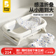babypods嬰兒浴盆可折疊大號寶寶洗澡盆可坐可躺托洗澡神器新生兒童用品 折疊浴盆+浴網(wǎng)+浴墊