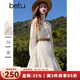百圖betu女裝2025春季新款連衣裙圓領(lǐng)刺繡時(shí)尚娃娃版型裙子女2501T67 淺杏色 S （淺杏色預售10/27發(fā)貨）
