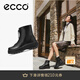 愛步（ECCO）靴子女 黑色厚底增高中筒套筒牛皮女靴 蹤跡220743 黑色22074301001 38