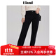 ELAND衣戀牛仔褲女修身顯瘦直筒褲學(xué)院風(fēng)休閑長褲子秋季 黑色(19)Black S 160