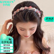 卡瑪倫（KAMALUN）發(fā)箍輕奢女款2025新款洗臉專用頭箍發(fā)卡發(fā)飾頭飾七夕情人節(jié)禮物 櫻粉花季