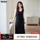 MsShe【背心連衣裙襯衫套裝】大碼女裝2025秋裝胖mm顯瘦高級感裙 莫代爾針織裙-黑色現(xiàn)貨, 3XL