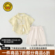 G.DUCKKIDS小黃鴨童裝兒童漢服男童夏季薄款寶寶周歲禮服秋裝國(guó)風(fēng)唐裝演出服 黃色+吊墜 90 尺碼建議1~2歲cm
