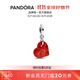 潘多拉（PANDORA）紅色幻光心形吊飾合成歐泊美好寓意diy串珠生日禮物送女友 紅色 均碼