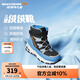 Skechers斯凱奇兒童絨絨靴雪地靴保暖男童棉鞋防寒加絨高幫女童靴660092L 男童/黑色/淺藍色/BKLB 35