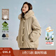 茵曼（INMAN）2025秋冬女裝新款三防可拆連帽毛領(lǐng)羽絨服牛角扣保暖派克服 深卡其 S 155-162cm /95-110斤
