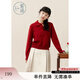 紫涵（ZIHAN）紫涵新中式翻領(lǐng)斜襟盤(pán)扣針織衫毛衣女2024冬季新款紅色打底衫上衣 新年紅 M