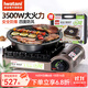 巖谷（Iwatani）ZKZ-1防風(fēng)卡式爐戶(hù)外爐具3.5kw大火力便攜家用爐野炊燒烤套裝爐  ZKZ-1防風(fēng)爐+ZK10烤盤(pán)（配2張網(wǎng)