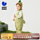 迷你巴拉男女童舒彈環(huán)保萌趣恐龍造型兩件套春【背帶褲套裝】