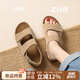 ZHR涼鞋女夏季復古雙扣帶勃肯鞋女厚底外穿舒適女鞋 AB63P 卡其色 37