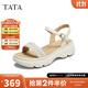 他她（TATA）2025秋商場(chǎng)同款百搭時(shí)尚休閑女涼鞋新款URZ02BL5 米白 36