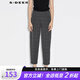 S.DEER【專(zhuān)享款】圣迪奧通勤女復古休閑撞色格紋蘿卜褲九分褲S21360824 德國灰/87 M 165