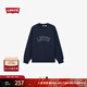 Levi's李維斯情侶款美式經(jīng)典復古寬松休閑簡(jiǎn)約印花logo落肩袖衛衣 藏青色 XL