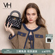 VANESSA HOGAN VH女包太陽(yáng)神系列凱莉菱格包手提包牛皮斜挎包生日禮物送女友 黑色