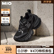 MIO[張予曦同款]米奧微翹圓頭復古做舊高跟老爹鞋厚底男女休閑鞋 黑色-女款 38