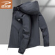 德?tīng)柣輿_鋒衣男春秋季夾克外套男戶(hù)外連帽運動(dòng)服休閑寬松男裝 深灰 XL 
