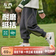 左西男童褲子秋裝2025新款兒童運動(dòng)褲衛褲春秋男孩束腳褲 深灰色 140