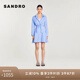 SANDRO博主同款|2024春秋款女裝法式假兩件條紋連衣裙SFPRO03598 D251/藍色 S