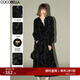 COCOBELLA[竹影拓印]新中式絲絨連衣裙小黑裙國(guó)風(fēng)襯衫裙FR0002-4 玄竹黑 L