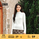 森馬（Semir）長(cháng)袖t恤女短款半高領(lǐng)薄絨輕暖打底衫2024冬新款純色修身抓絨內搭 奶白10534 M