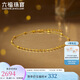 六福珠寶七夕禮物 腳鏈黃金車花光珠金珠足金素鏈 計價HEG0009DS 約2.67克