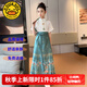 G.DUCKKIDS童裝漢服女童夏裝套裝兒童馬面裙一片式唐裝中國風(fēng)女大童裙子春秋 鳳凰款綠色馬面裙套裝【夏款】 140 尺碼9~10歲【130-140cm】cm